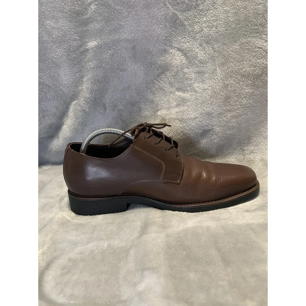 Studio Belvedere Chisel Mens Brown Leather‎ Square Toe Derby Dress Shoes 9.5 M